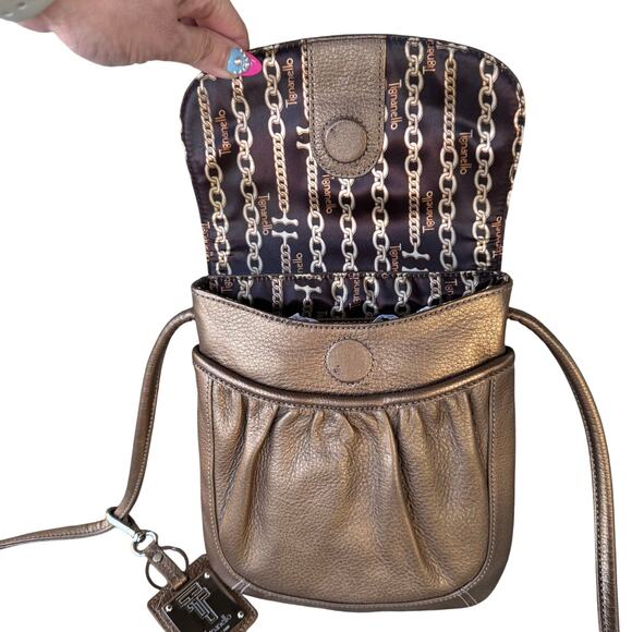 Tignanello Gold Metallic Leather Crossbody - Picture 4 of 8